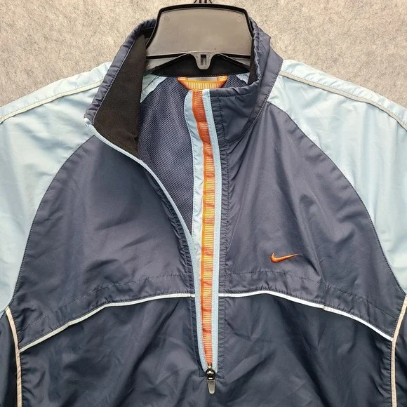 Nike 1/2 Zip Pullover Windbreaker Clima-Fit Jacket Womens LARGE Blue Golf Vented - Picture 5 of 15